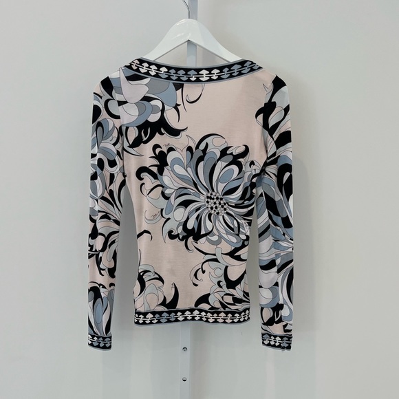 EMILIO PUCCI PINK FLORAL LONG SLEEVE T-SHIRT 31WP01 SIZE 8 - Picture 7 of 17